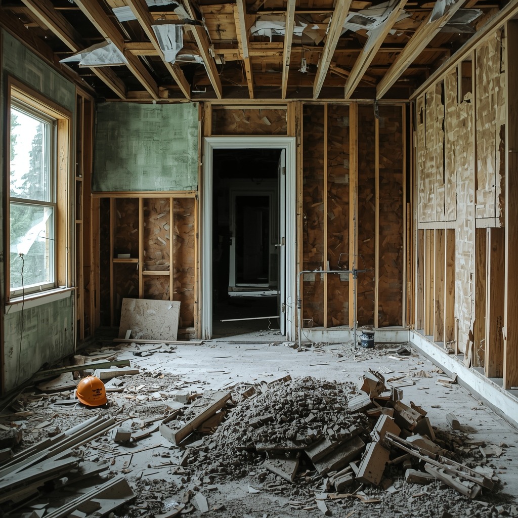 lucid-origin_A_residential_interior_space_in_the_process_of_being_gutted_with_exposed_wooden_-0