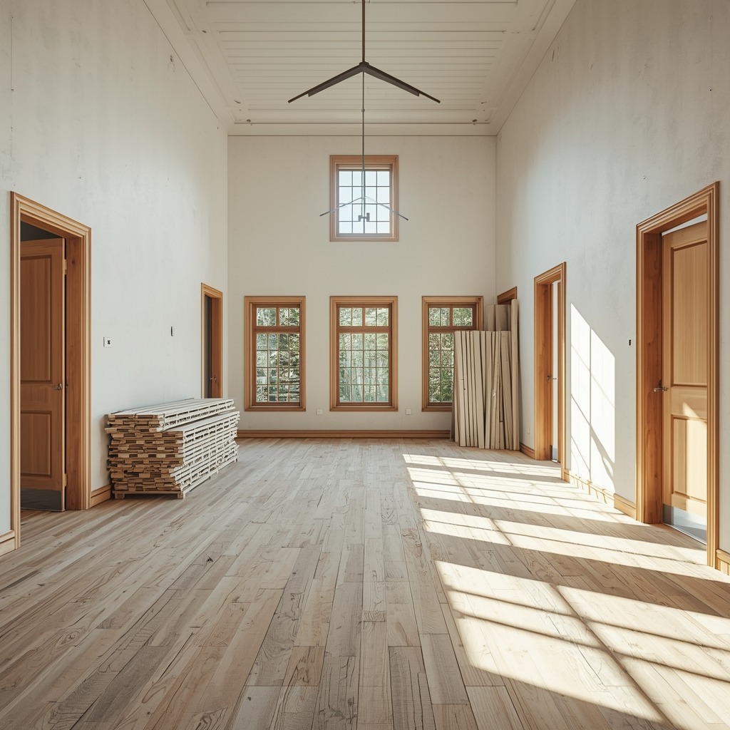 lucid-origin_Empty_rooms_with_bare_walls_wooden_floors_and_large_windows_flooded_with_natural-0